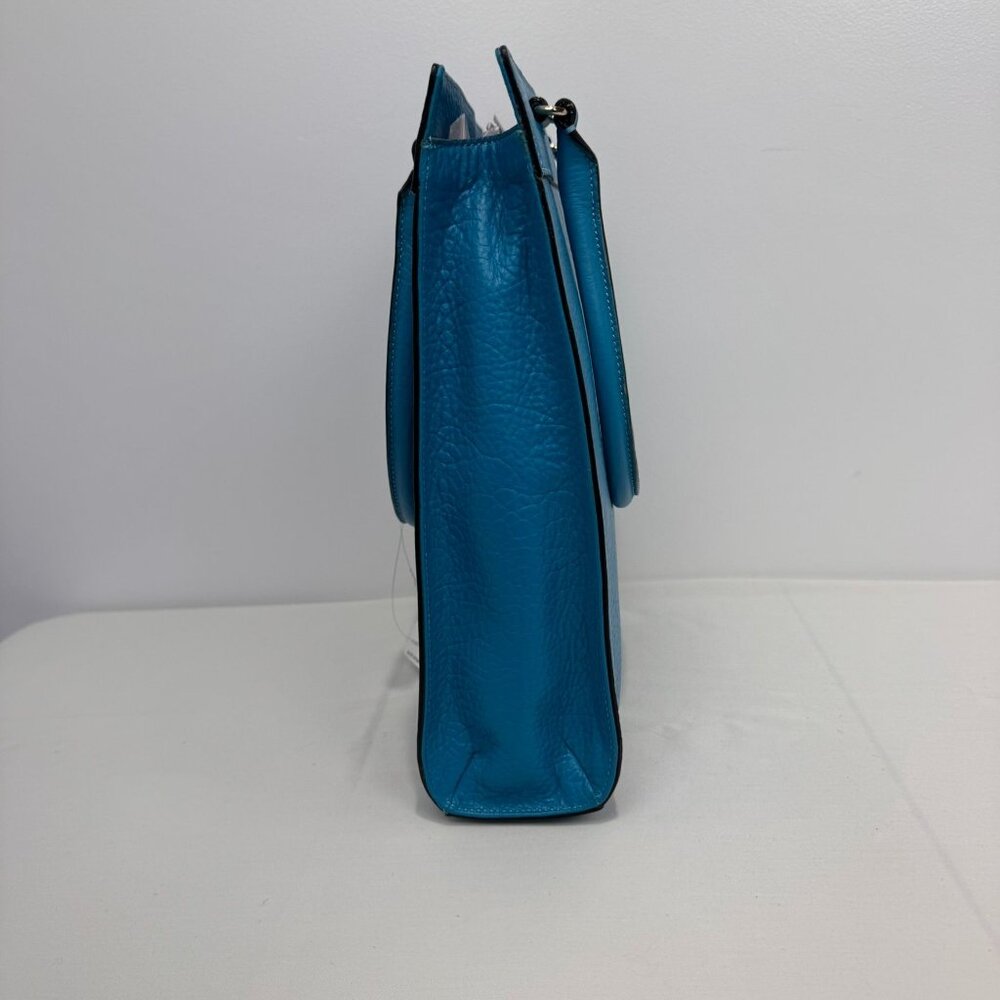 NWT Kate Spade Teal Perforated Leather Tote Bag With Zip Closure & Dual Handles - Picture 6 of 16